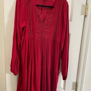 Elegant Red Lace Boot Barn Dress